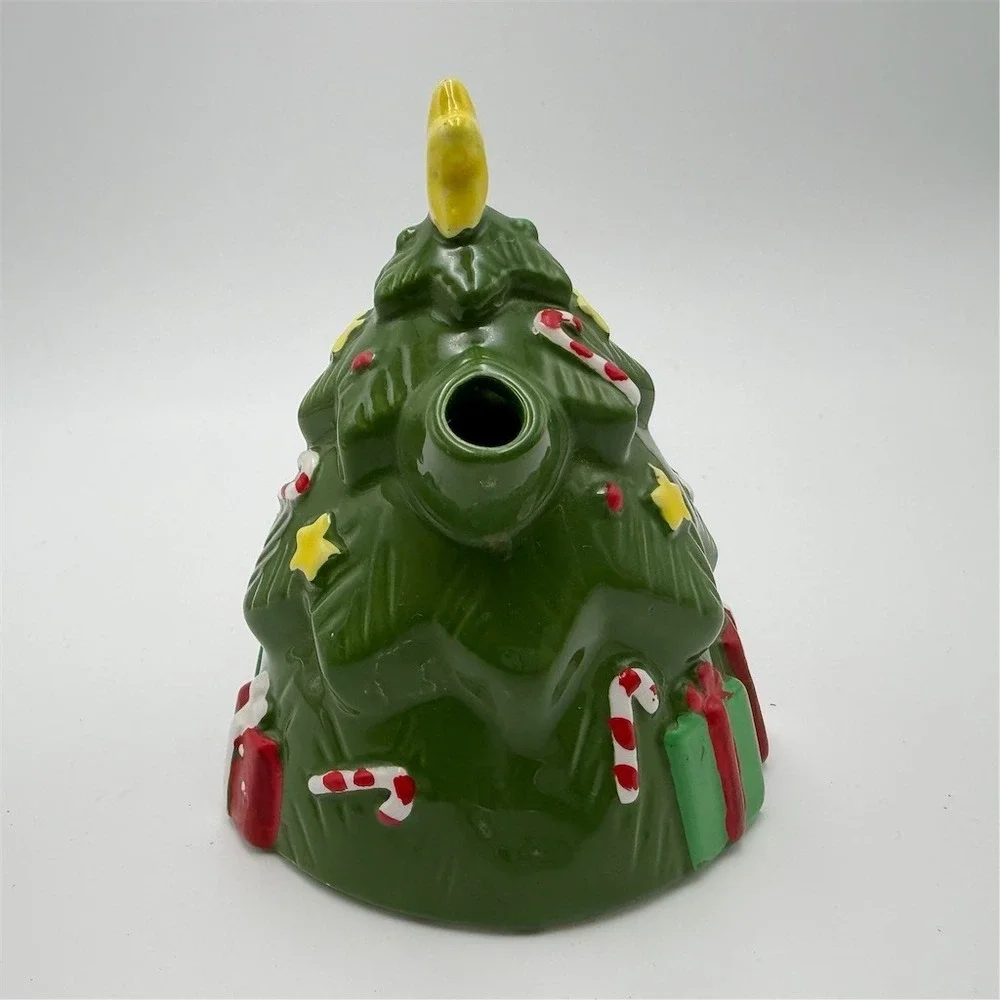 Unbranded Christmas Tree Teapot Ornament Green Candy Canes Star Presents‎ No